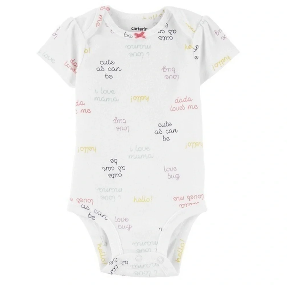 🌸NWT. CARTER’S White Baby Onesie with Colorful Text